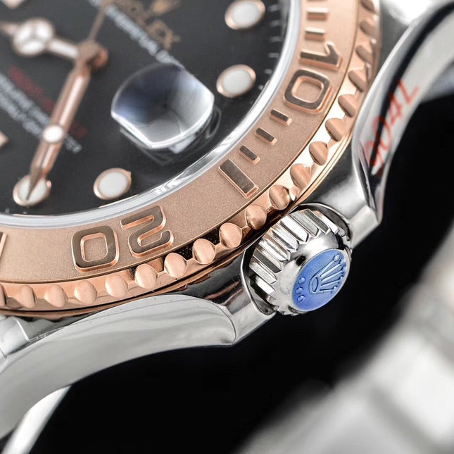 YACHT-MASTER EVEROSE GOLD BLACK DIAL