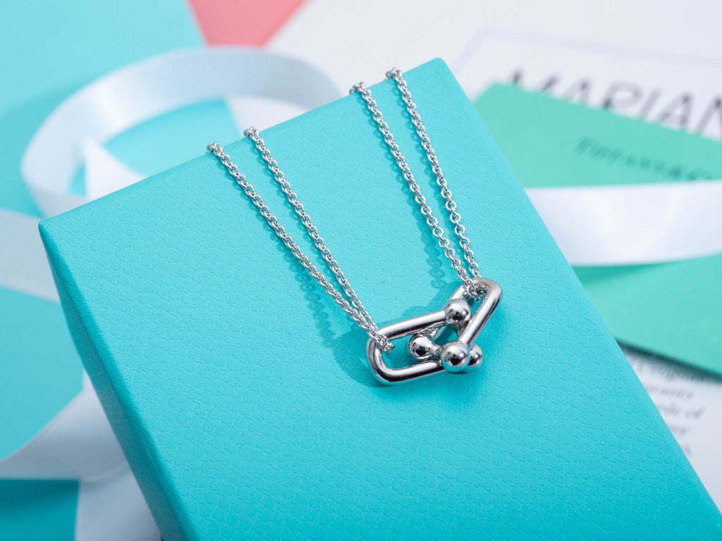 HARDWARE DOUBLE LINK PEDANT SILVER NECKLACE