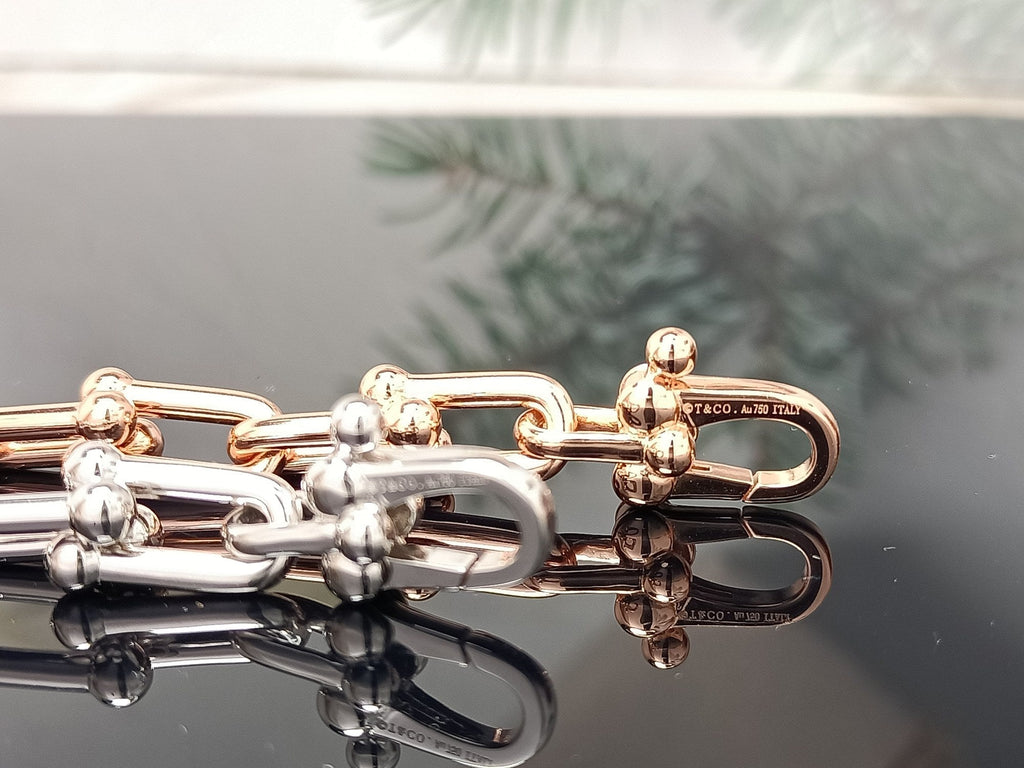 HARDWARE BRACELET PINK GOLD AND SILVER DIAMOND
