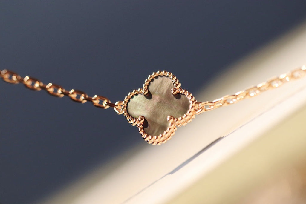 CLOVER 20 MOTIFS DARK MOP DIAMOND PINK GOLD