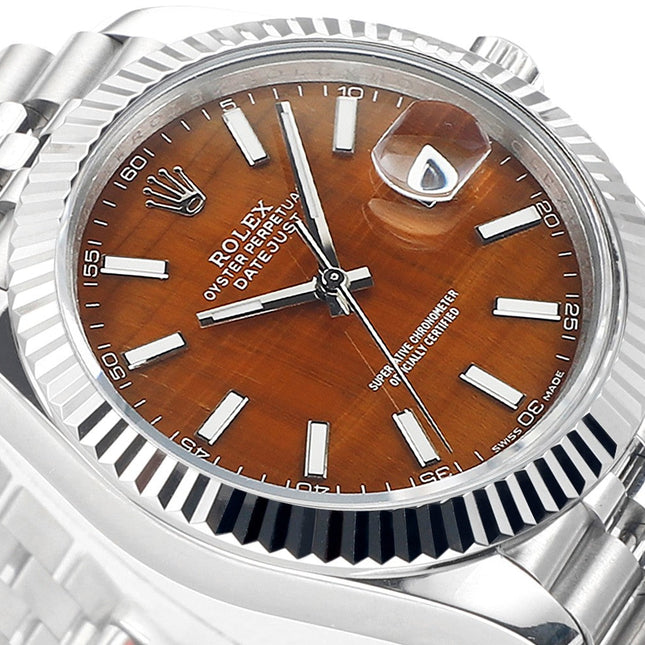 DATEJUST 41MM CUSTOM STEEL CASE TIGER EYE DIAL