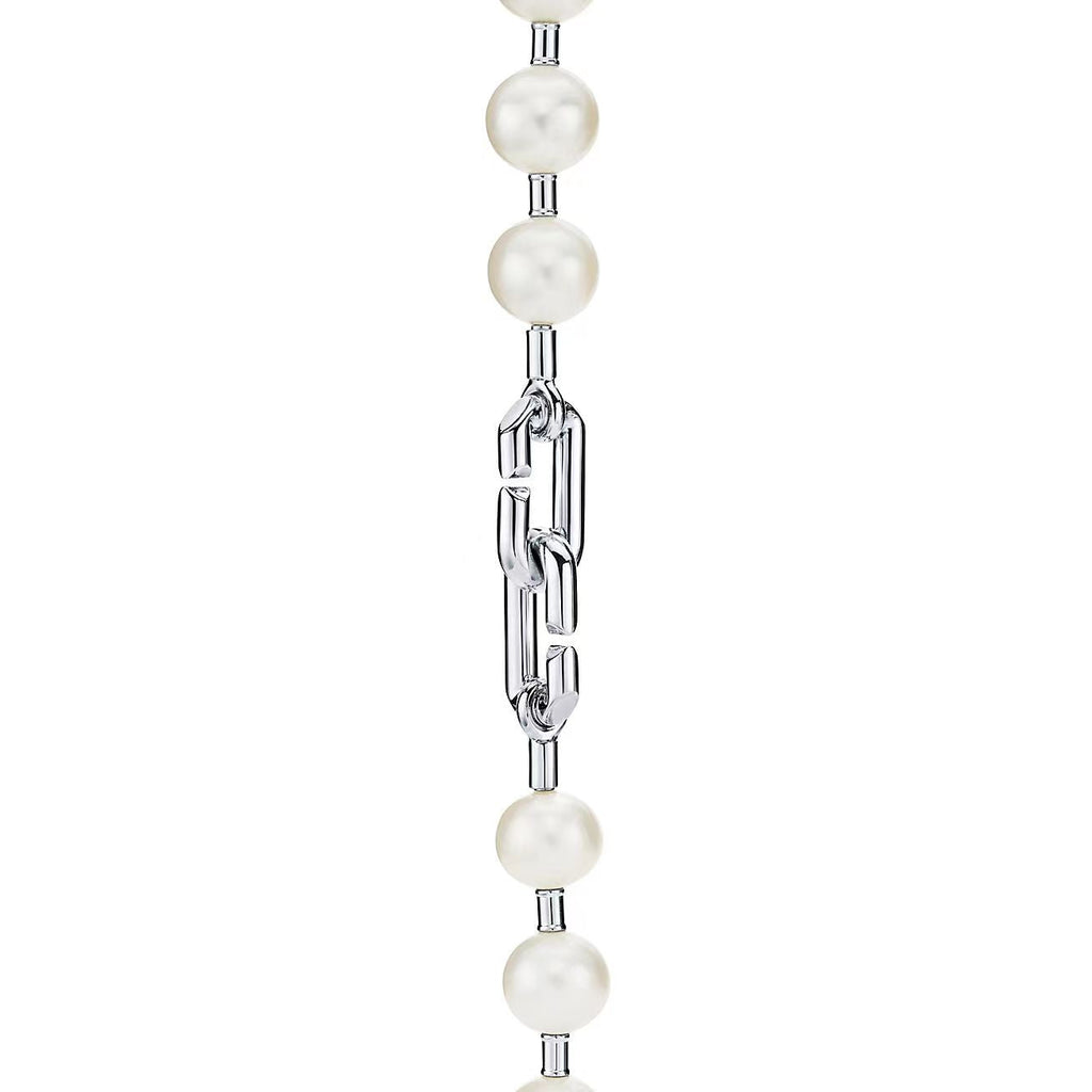 HARDWARE PEARL WRAP NECKLACE