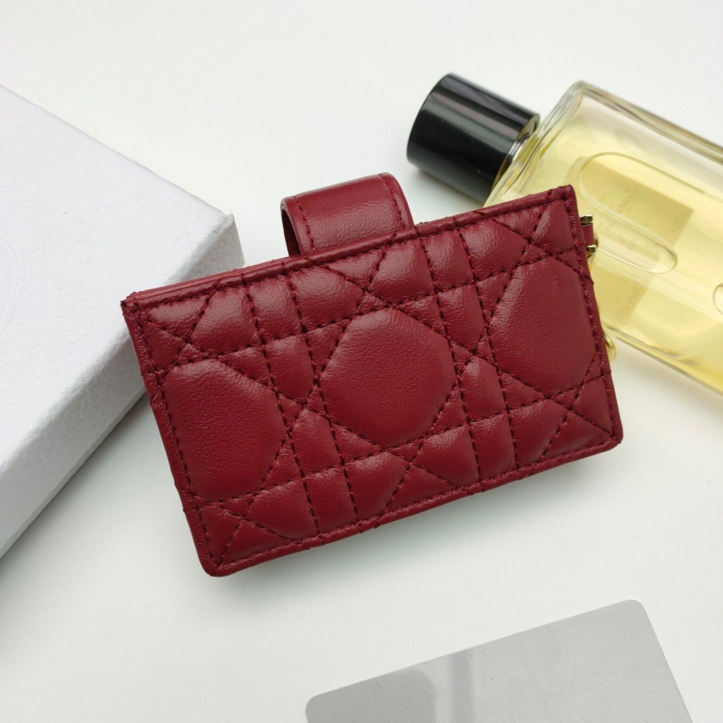 CARD HOLDER WALLET SHEEPSKIN DARK RED