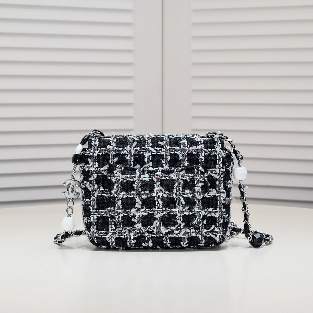 MINI FLAP BAG TWEED 8055 BLACK