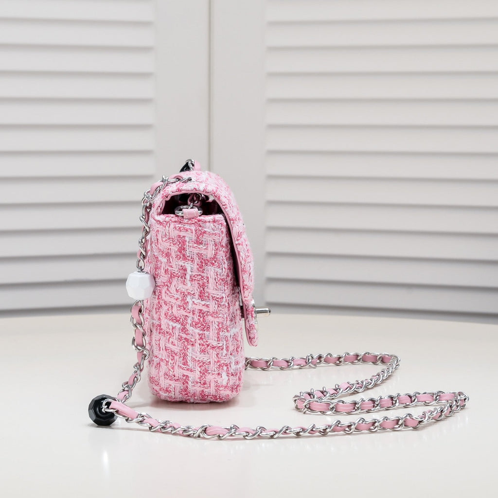 MINI FLAP BAG TWEED 8055 PINK