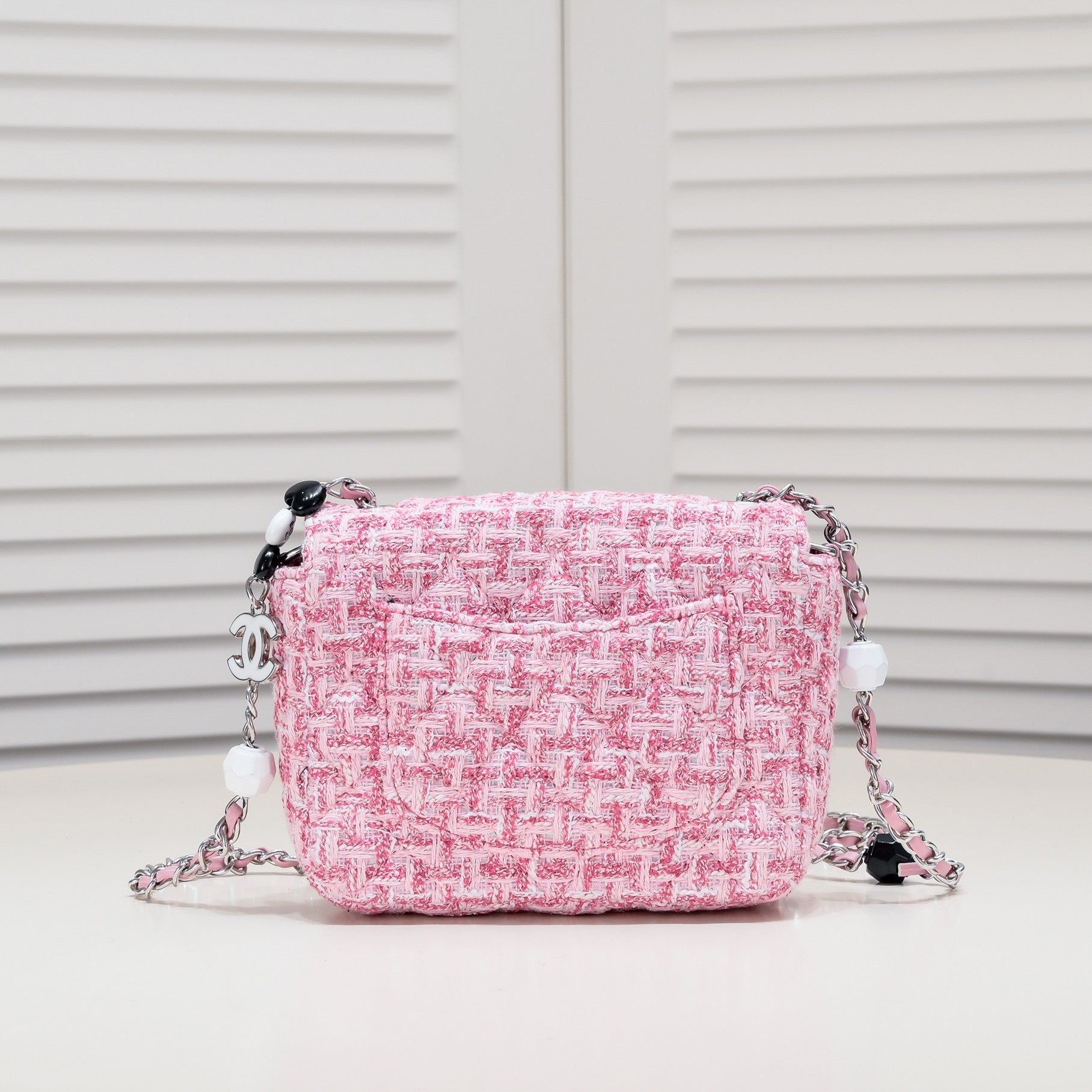 MINI FLAP BAG TWEED 8055 PINK