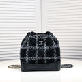 GABRIELLE BACKPACK 8051 BLACK AND GRAY CHECKERED