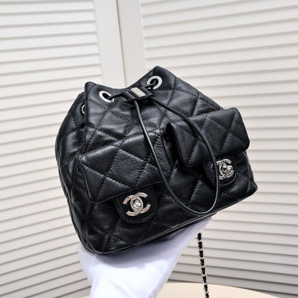 COWHIDE LEATHER BACKPACK 8038 BLACK