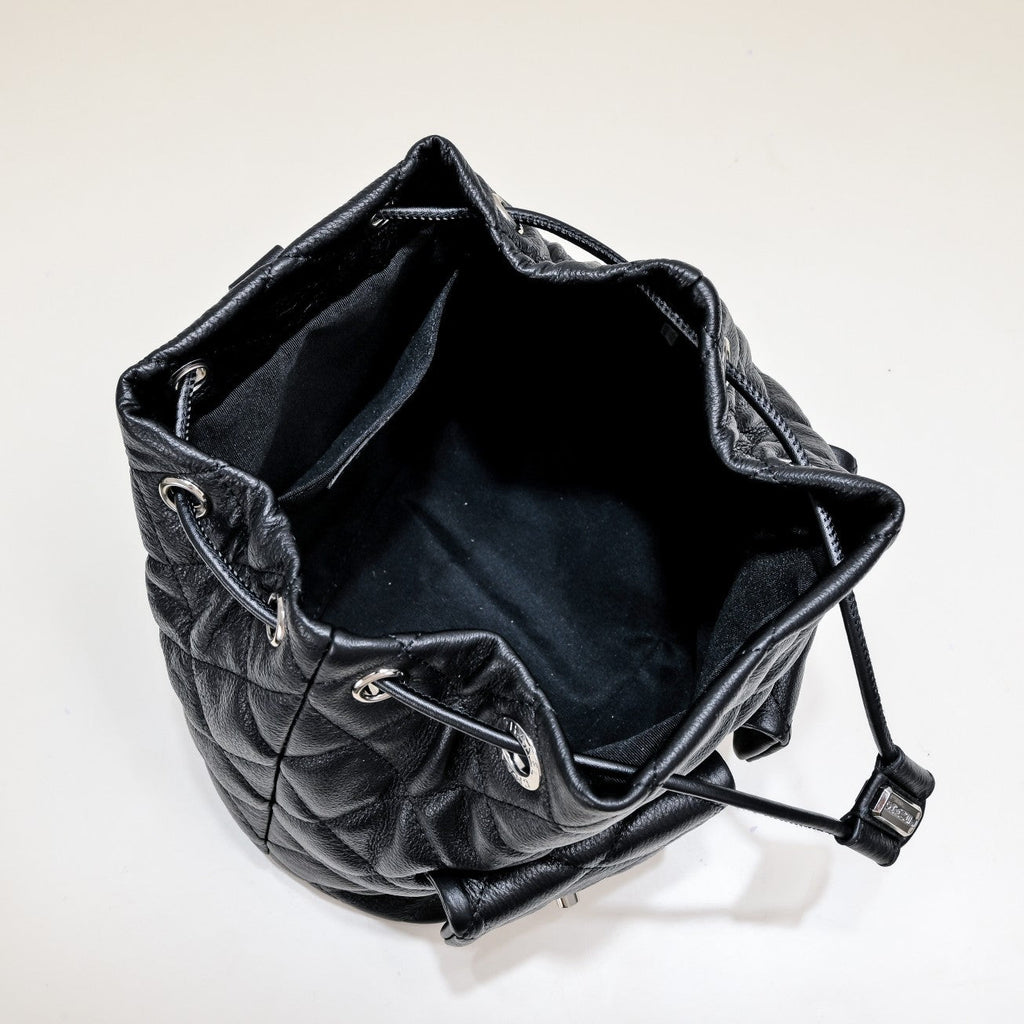 COWHIDE LEATHER BACKPACK 8038 BLACK