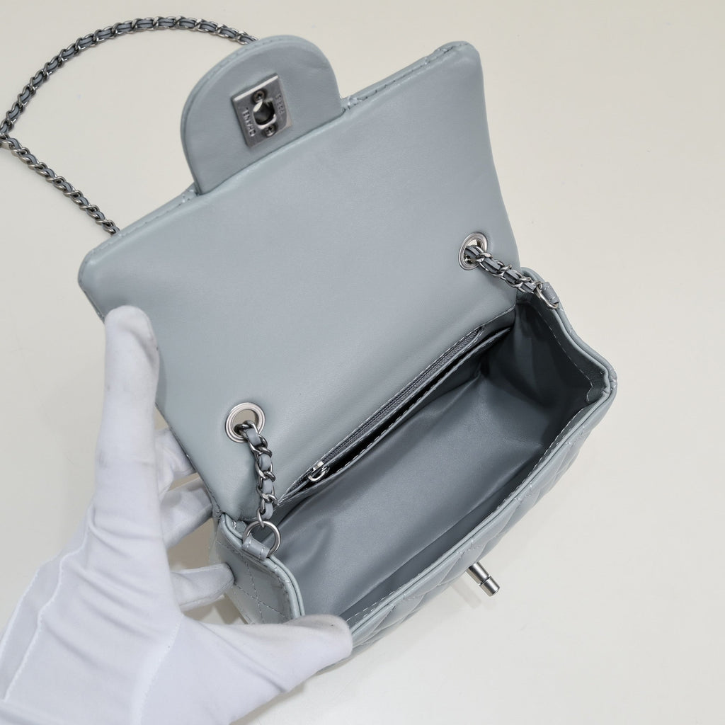 SMALL FLAP BAG 17CM 1786 GREY SILVER