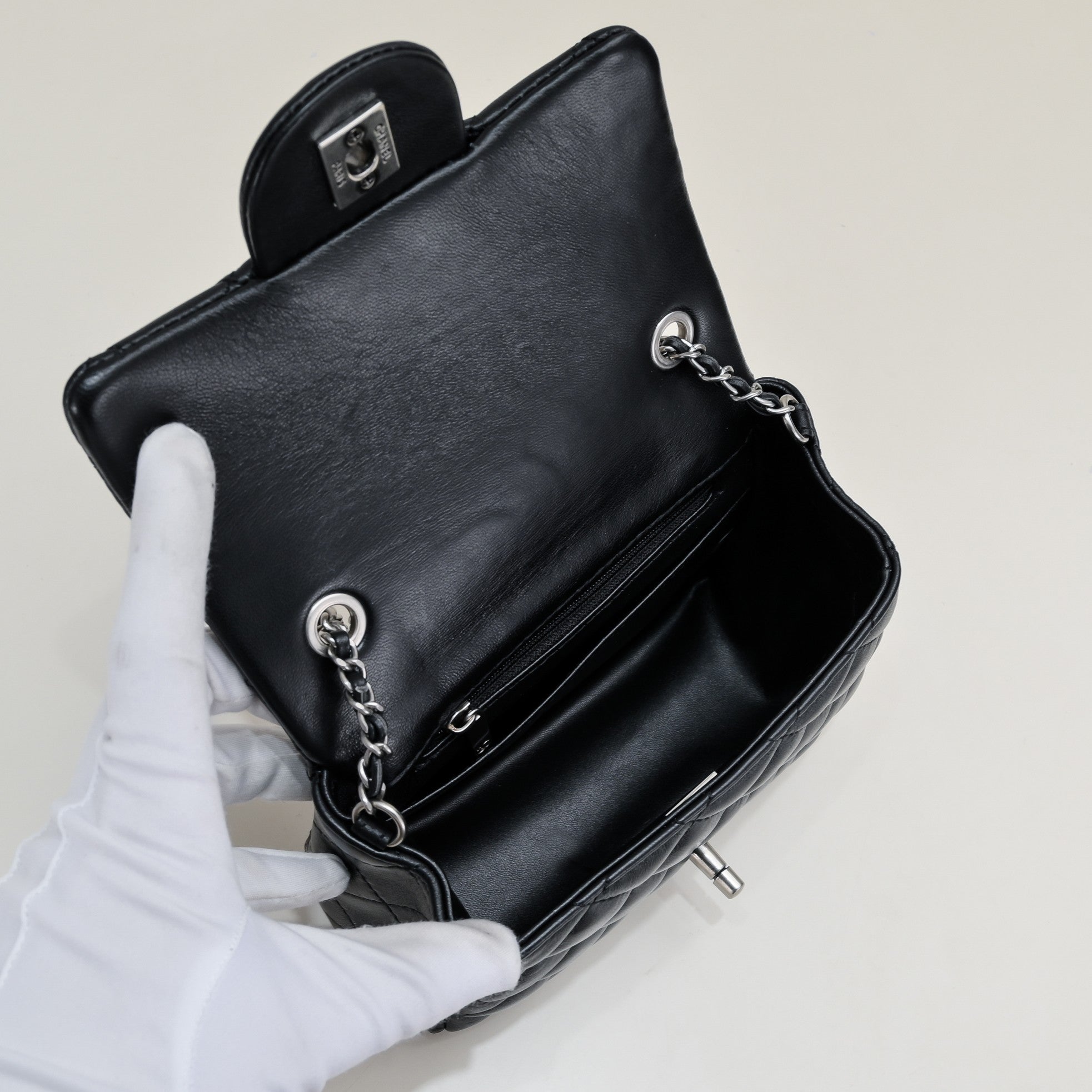 SMALL FLAP BAG 17CM 1786 BLACK SILVER