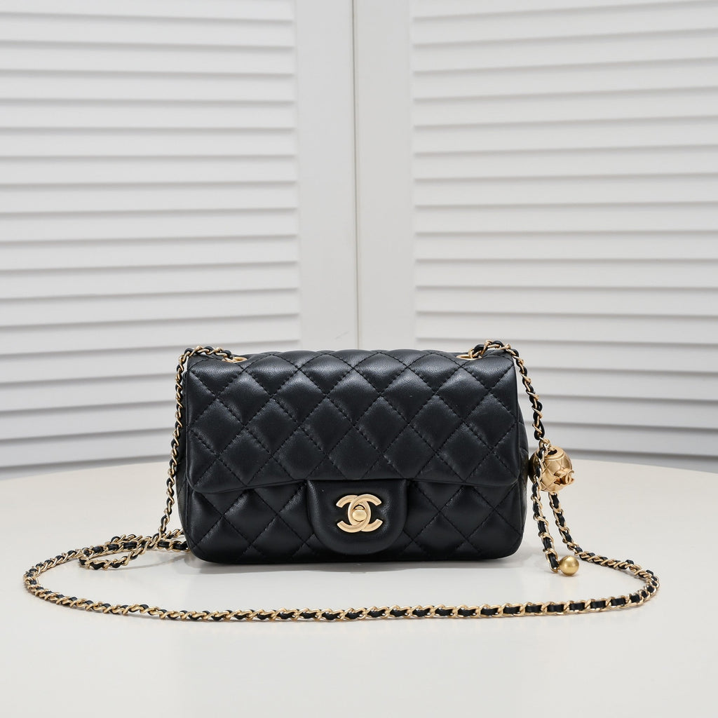 FLAP BAG 20CM 1787 BLACK GOLD