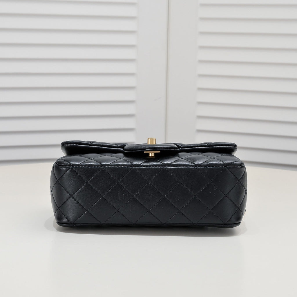 FLAP BAG 20CM 1787 BLACK GOLD