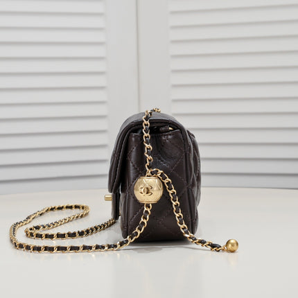 FLAP BAG 20CM 1787 BROWN GOLD