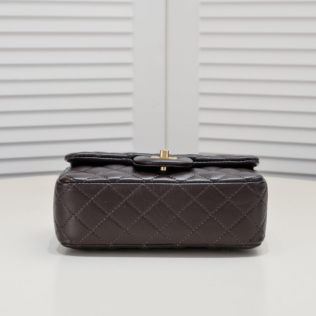 FLAP BAG 20CM 1787 BROWN GOLD