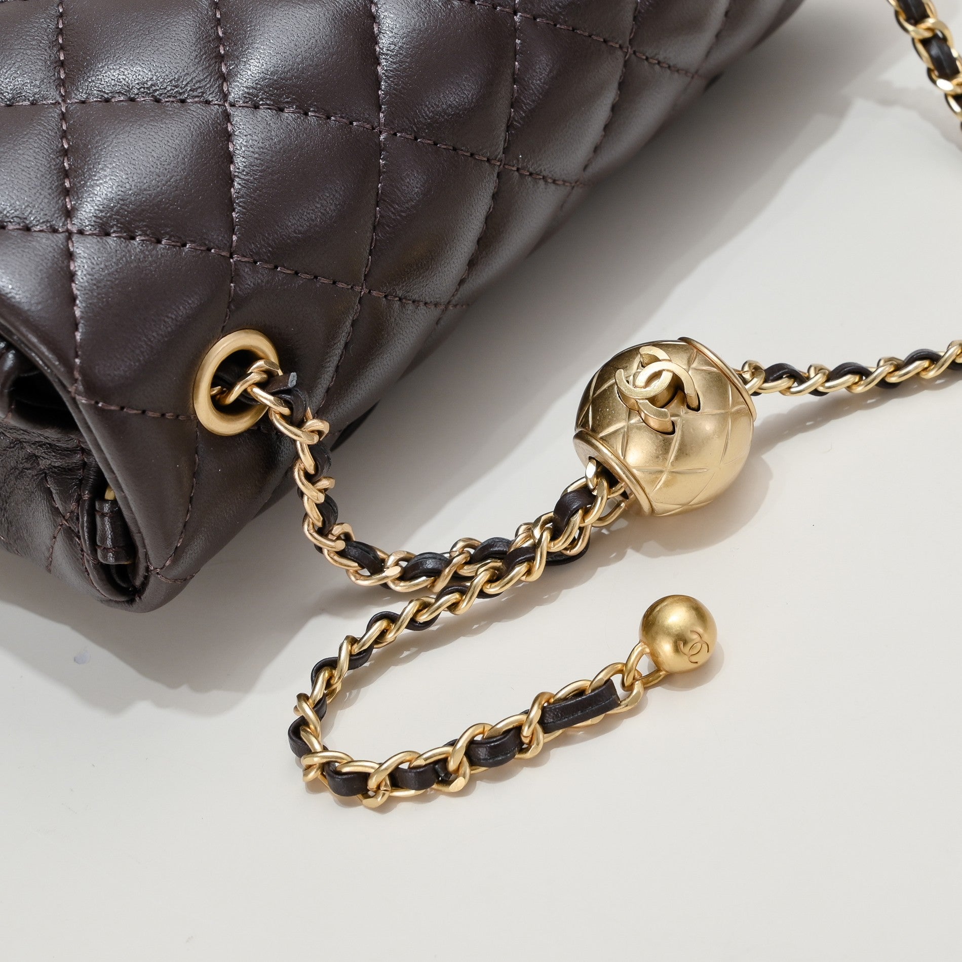 FLAP BAG 20CM 1787 BROWN GOLD