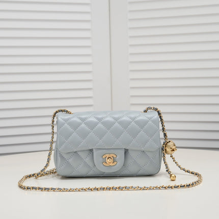 FLAP BAG 20CM 1787 GREY GOLD