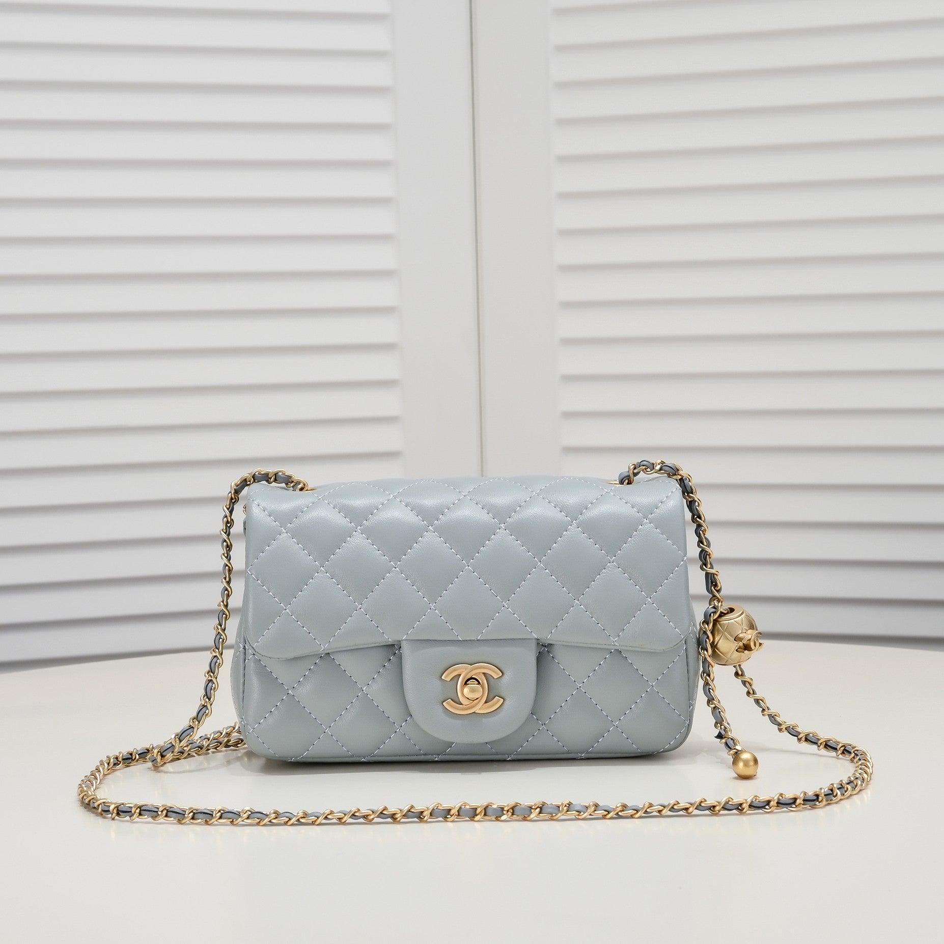 FLAP BAG 20CM 1787 GREY GOLD