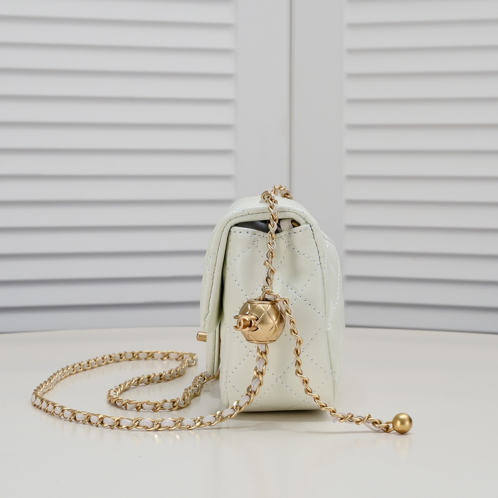 FLAP BAG 20CM 1787 WHITE GOLD