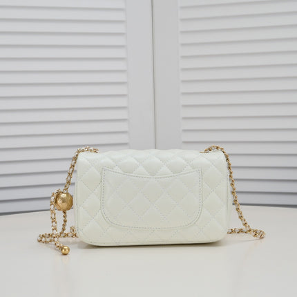 FLAP BAG 20CM 1787 WHITE GOLD