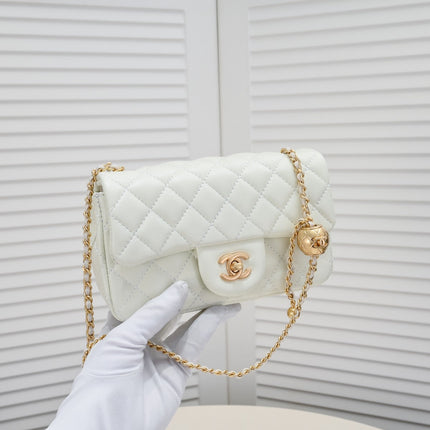FLAP BAG 20CM 1787 WHITE GOLD