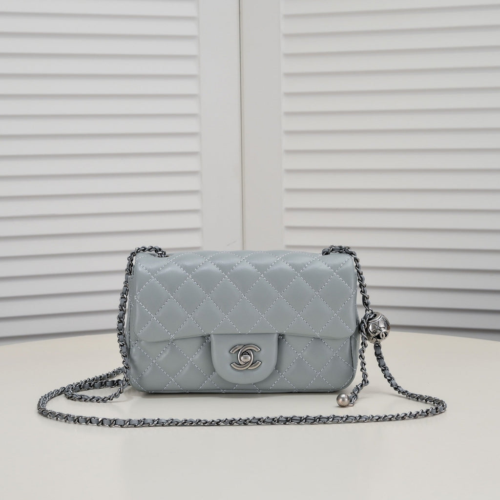 FLAP BAG 20CM 1787 GREY SILVER