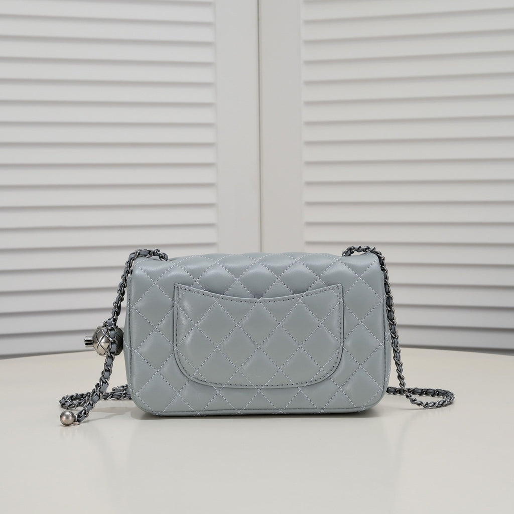FLAP BAG 20CM 1787 GREY SILVER
