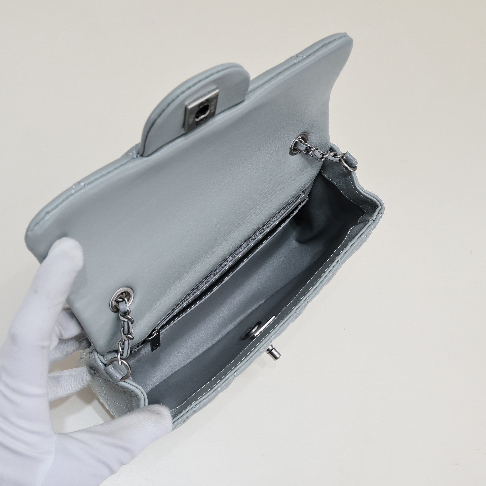 FLAP BAG 20CM 1787 GREY SILVER
