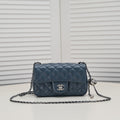 FLAP BAG 20CM 1787 SAPPHIRE BLUE SILVER