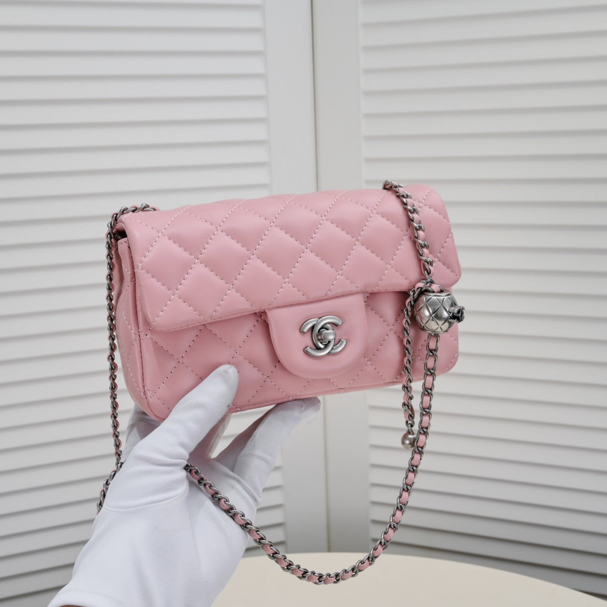 FLAP BAG 20CM 1787 PINK SILVER