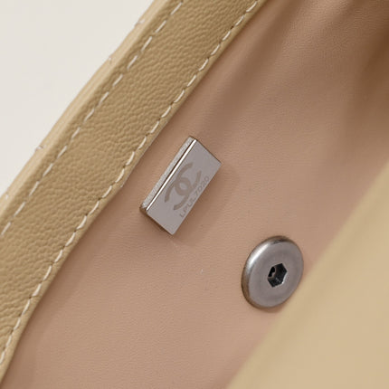 FLAP BAG 20CM 1787 PALE BROWN SILVER