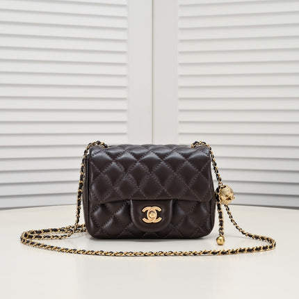 SMALL FLAP BAG 17CM 1786 BROWN GOLD