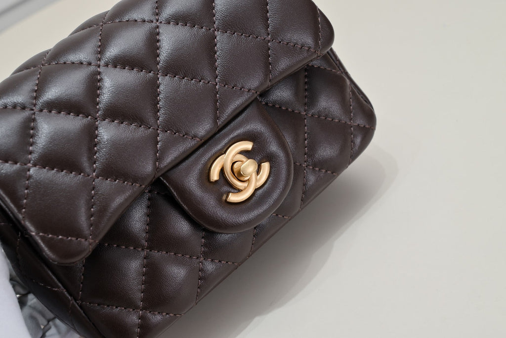 SMALL FLAP BAG 17CM 1786 BROWN GOLD