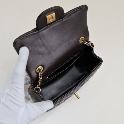SMALL FLAP BAG 17CM 1786 BROWN GOLD
