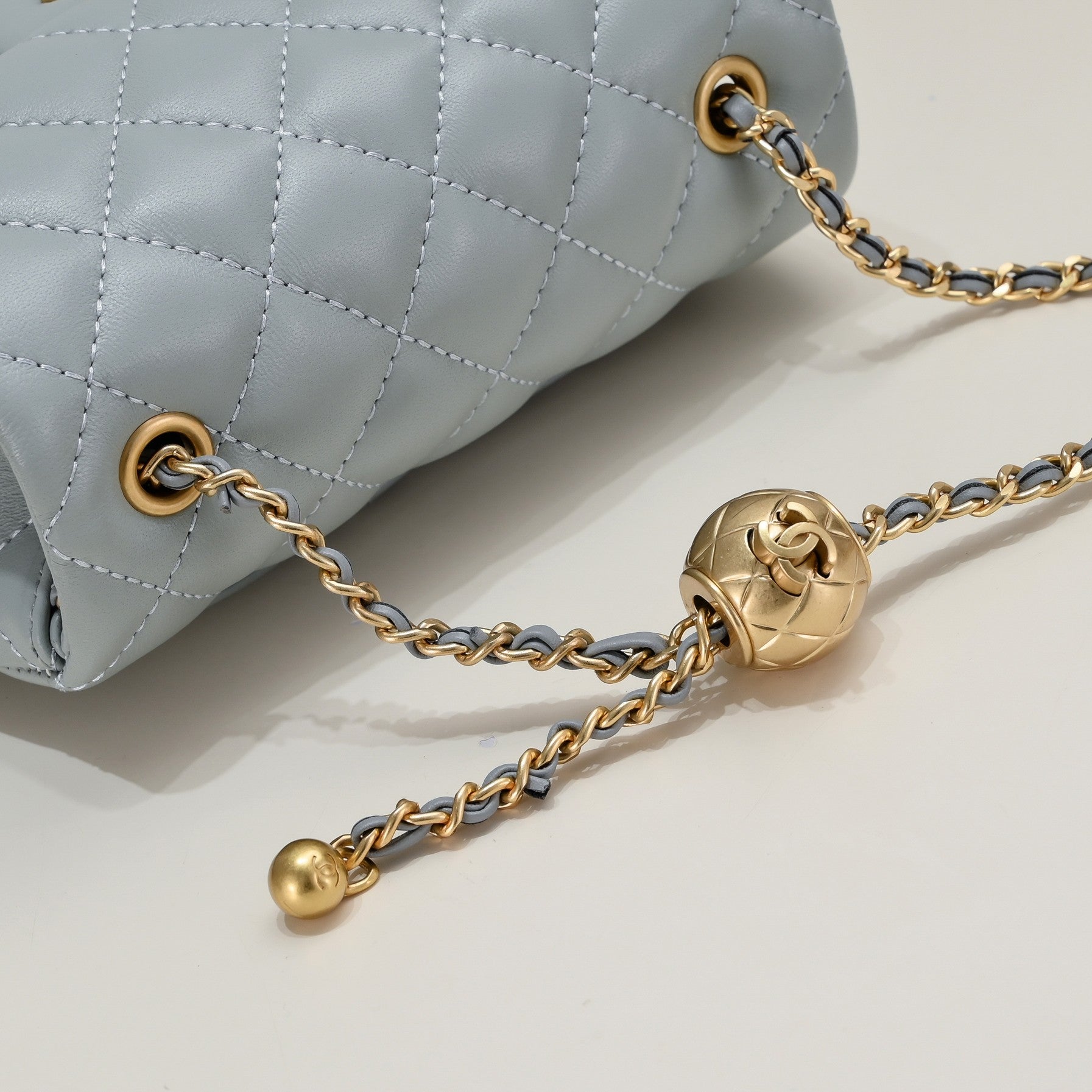 SMALL FLAP BAG 17CM 1786 GREY GOLD