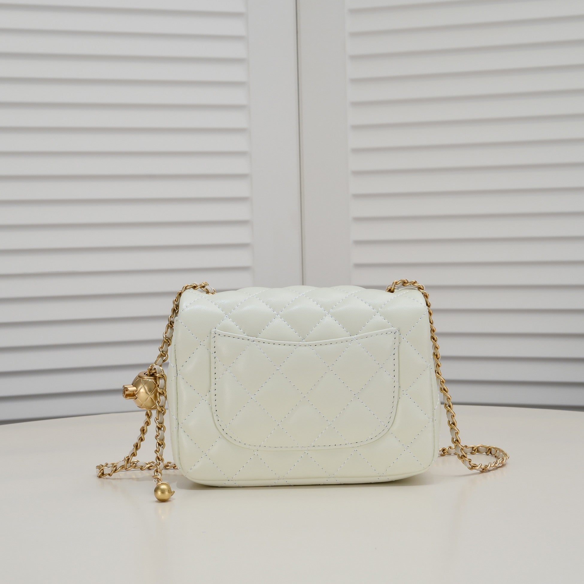 SMALL FLAP BAG 17CM 1786 WHITE GOLD