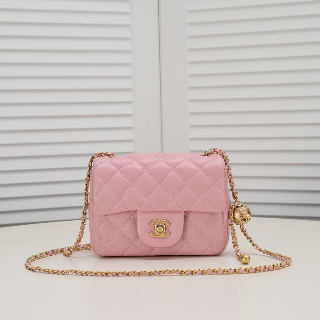 SMALL FLAP BAG 17CM 1786 PINK GOLD