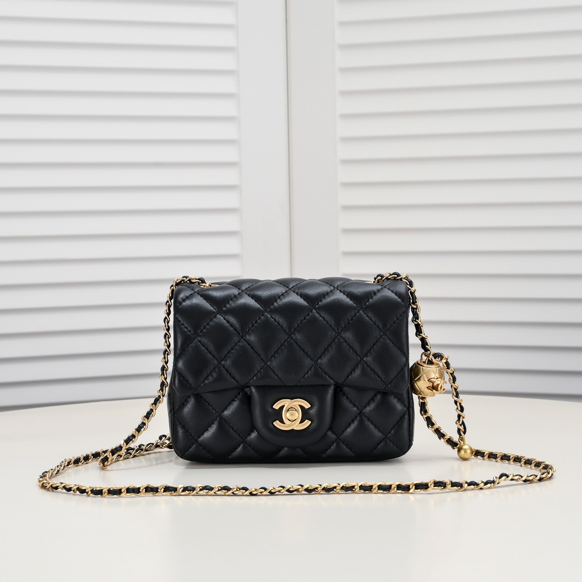 SMALL FLAP BAG 17CM 1786 BLACK GOLD