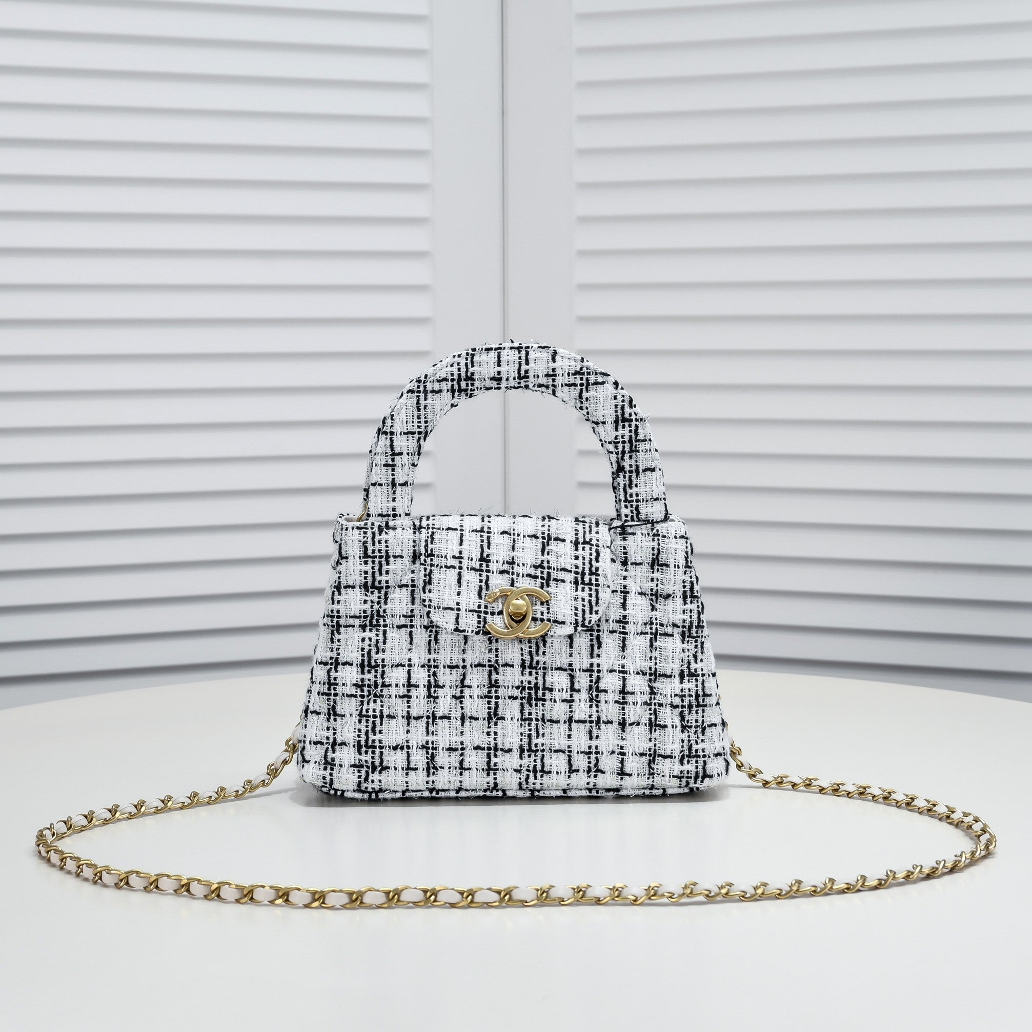 TWEED FABRIC 19CM 6170 WHITE