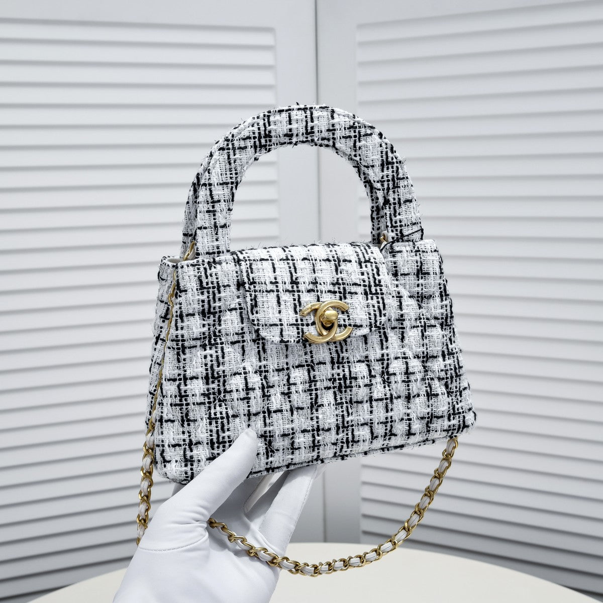 TWEED FABRIC 19CM 6170 WHITE