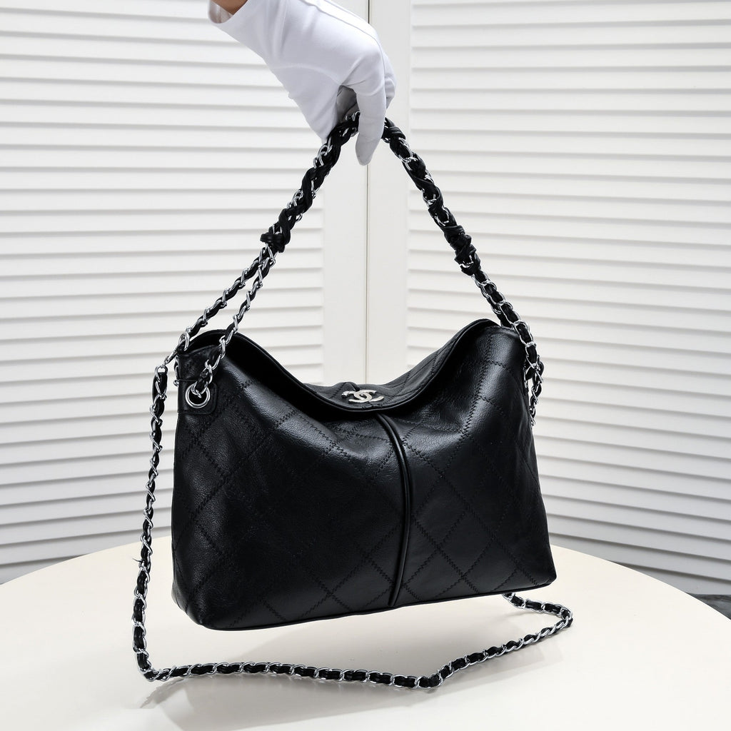 CLASSIC BLACK SILVER ARMPIT TOTE 8061