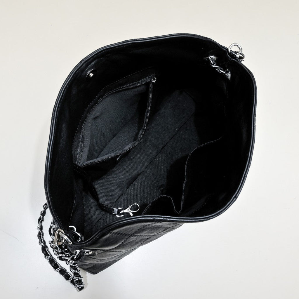CLASSIC BLACK SILVER ARMPIT TOTE 8061
