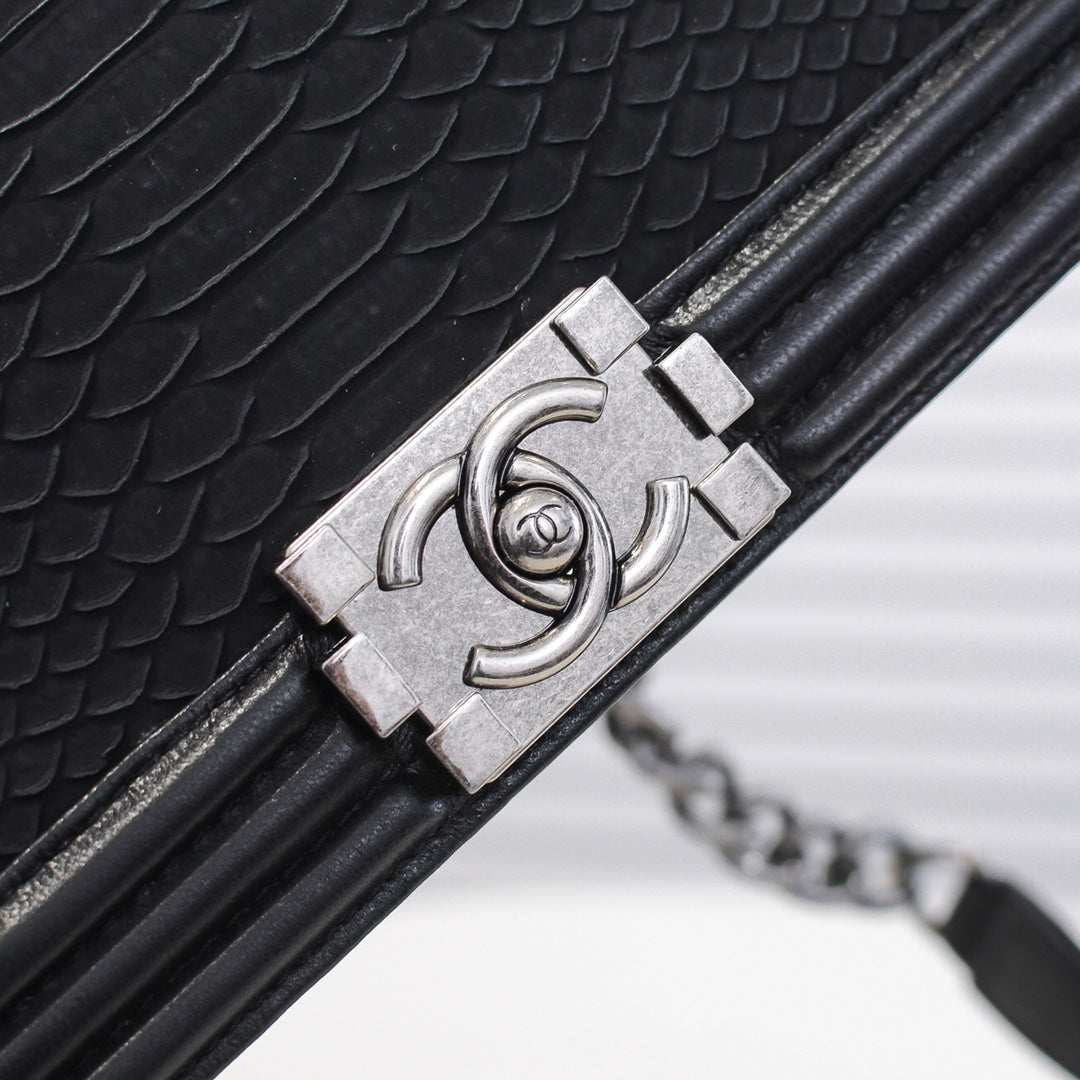 SNAKE PRINT LEBOY 67086 BLACK