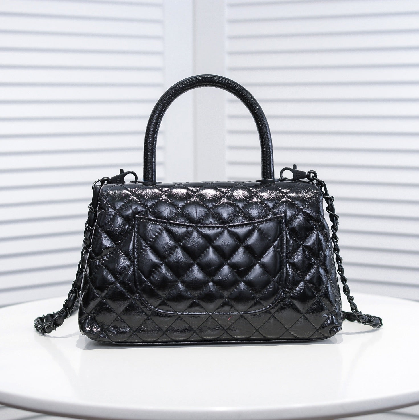 GUNMETAL QUILTED AGED CALFSKIN MEDIUM 26CM 92991