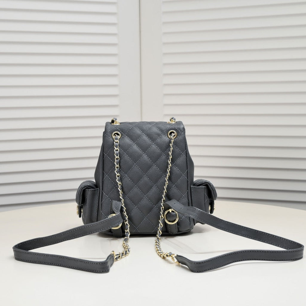 DOUBLE-SHOULDER MINI BACKPACK 9111 GREY