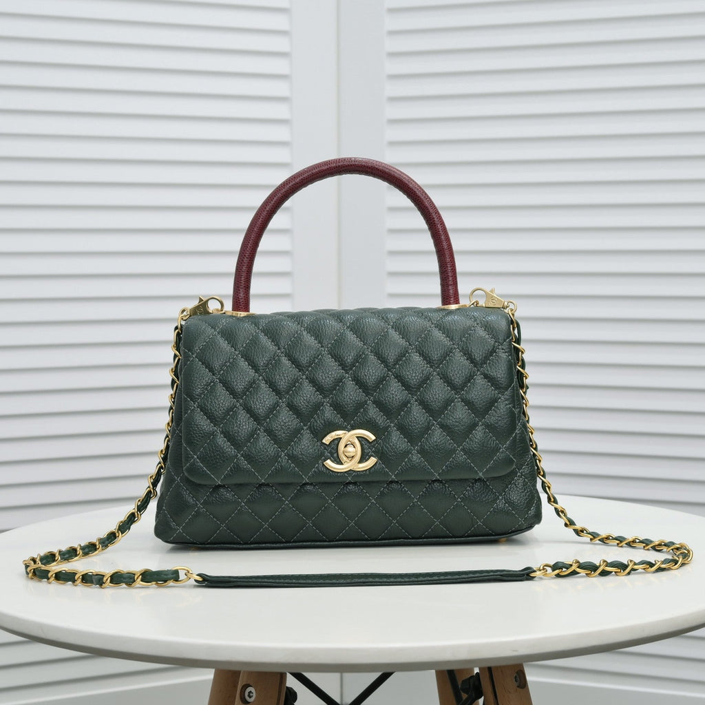 QUILTED CAVIAR 28CM 92992 DARK GREEN