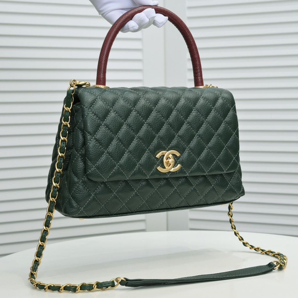 QUILTED CAVIAR 28CM 92992 DARK GREEN