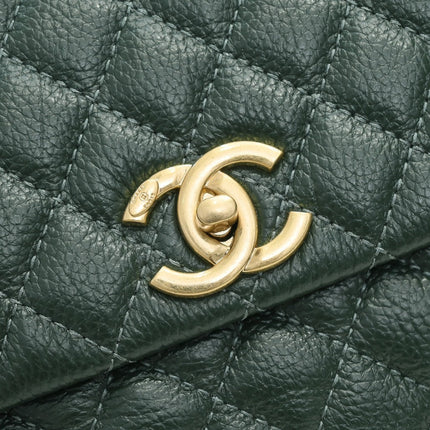 QUILTED CAVIAR 28CM 92992 DARK GREEN