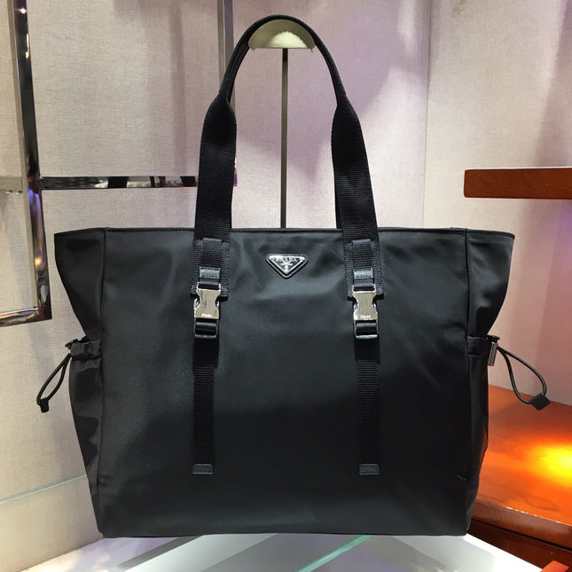 SHOPPING BAG 40 IN BLACK NYLON FABRIC