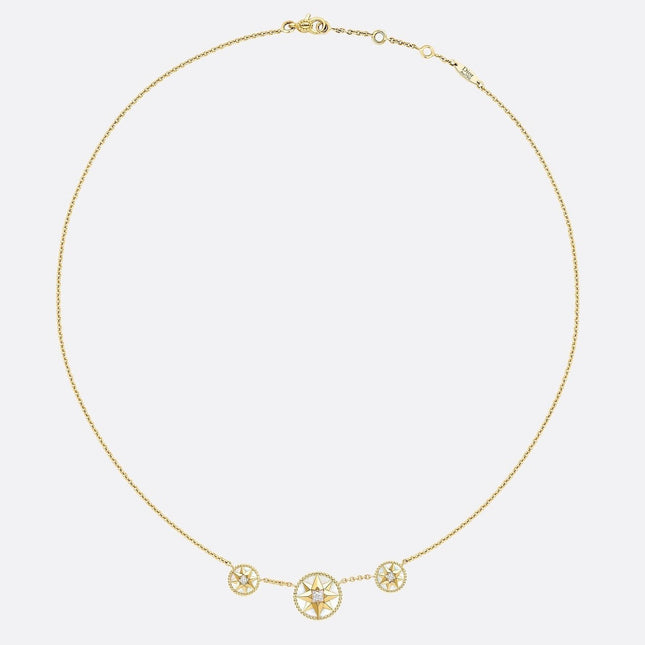 ROSE DES VENTS 3 MOTIF GOLD MOP NECKLACE